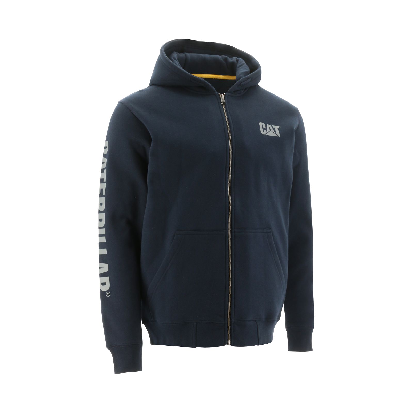 Caterpillar Full Zip Hooded - Mens Sweatshirts - Navy - NZ (180PBRJZE)